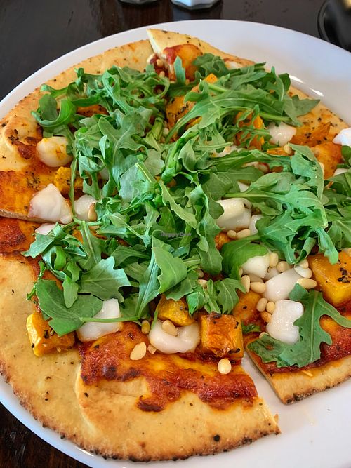 Pumpkin pizza at The Long Wall Cafe in Korumburra