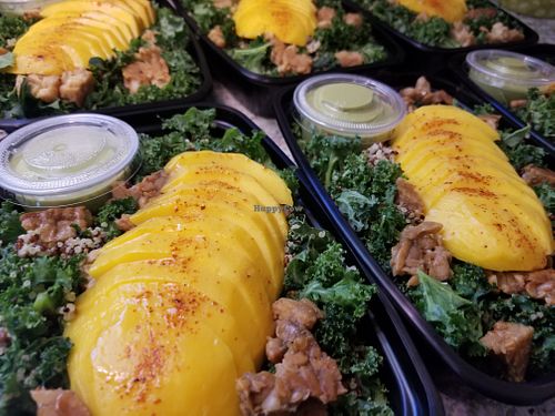 Kale salad with tempeh bacon mange and avocado dressing at Plant Power Nashville  in Brentwood