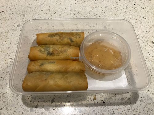 Vegetarian Spring rolls not GF at Thai Palm in Crows Nest