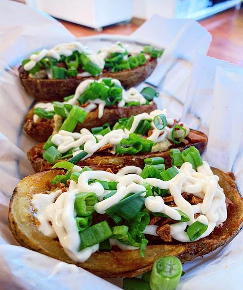 Potato skins #Veganuary at DC Vegan in Washington