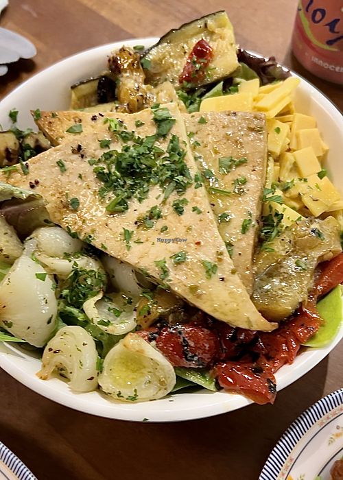 A super loaded salad  at DC Vegan in Washington