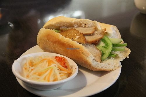 Baguette is available only on certain days of the week.  at Evergreen Vegetarian - Phsar Chas in Phnom Penh