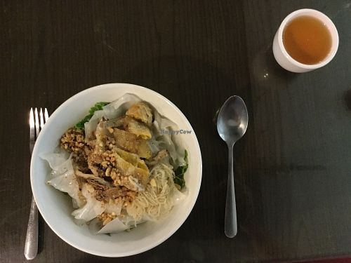 today's special rice noodles at Evergreen Vegetarian - Phsar Chas in Phnom Penh