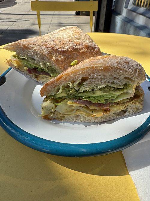 Green dream sandwichh  at Fox and Lion Bread in San Francisco
