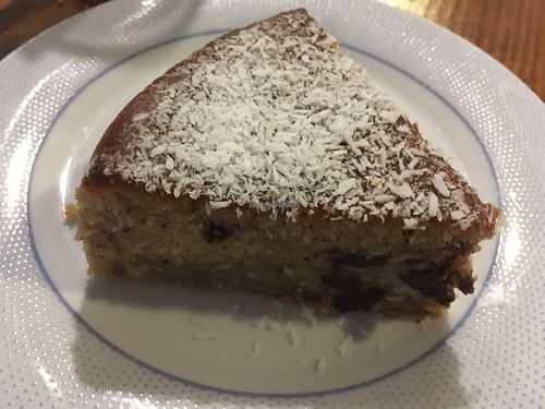 Vegan banana bread with chocolate chips, coconut and a hint of mint at Intz48 Coffee Roasters Azores in Sao Miguel