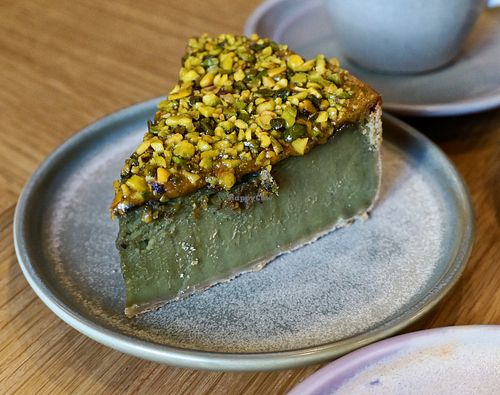 Pistachio Flan at Land & Monkeys - Roquette in Paris