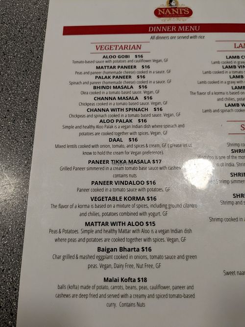  at Nani's Indian Kitchen in Ballston Spa