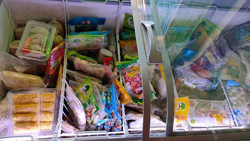 Crispy frozen food at Vegeshop in Denpasar