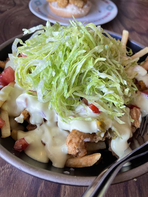 Mini loaded fries  at The Trashy Vegan in Asheville