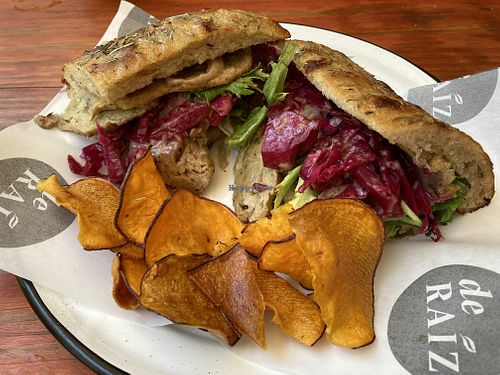 Focaccia with Seitan at De Raiz in Santiago