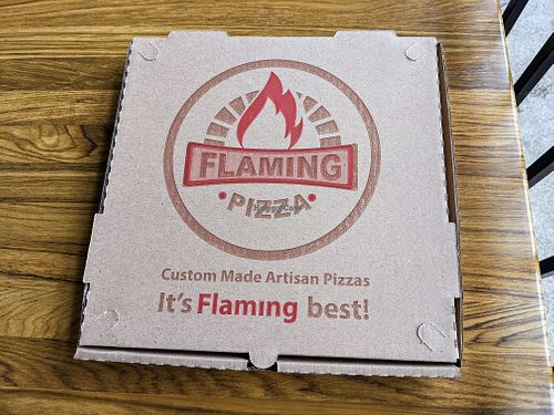 Outdoor seating available. at Flaming Pizza in Austin