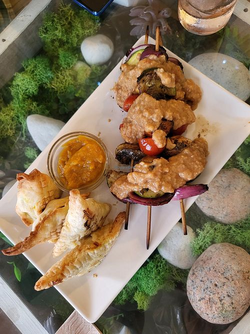 Singaporean curry puffs + Malaysian satay at The Green House in Santiago De Compostela