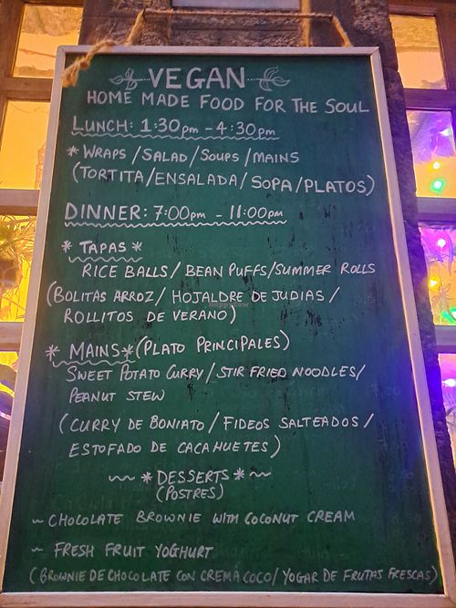 Menu at The Green House in Santiago De Compostela