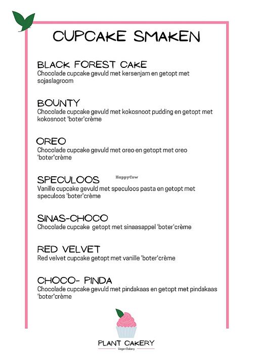 Flavors  at Plant Cakery in Pijnacker