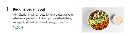 vegan buddha boul on wolt at Boul in Ljubljana