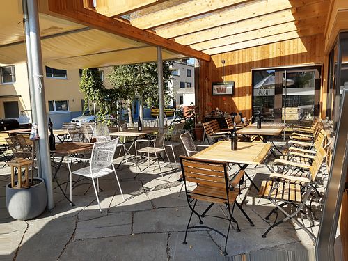 Outdoor seating at Specki in Schaan
