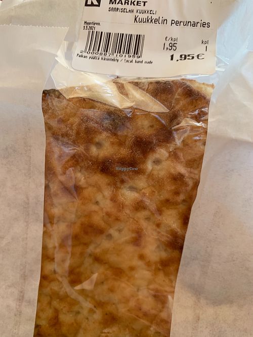 Potato rieska is vegan.  at K-Market Kuukkeli in Saariselkae