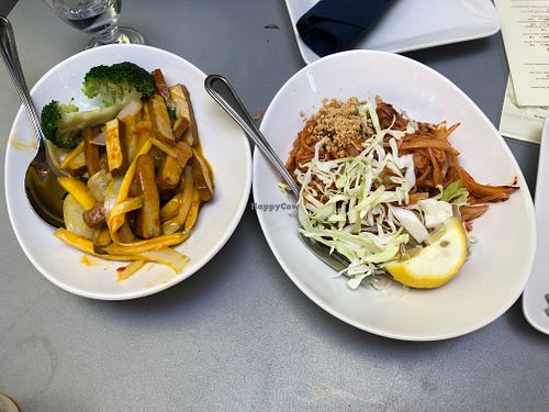 weird mango pureé soaked tofu & noodles Ⓥ at My Burma in Davis