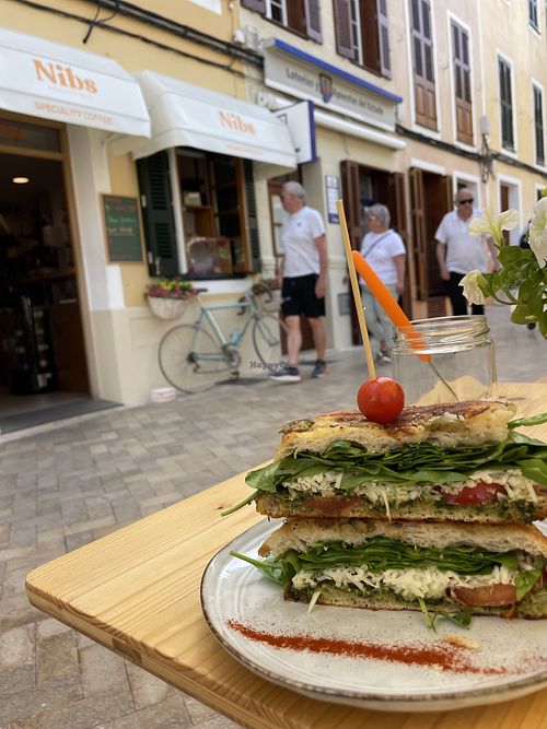 Vegan attack sandwich  at Nibs Healthy Bar in Menorca