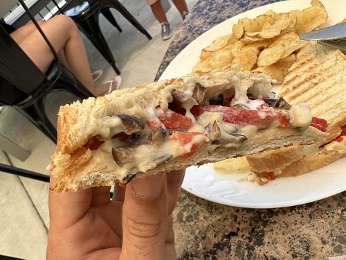 Panini mozzarella   at Real Roots Cafe in Chattanooga