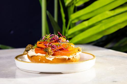 Carrot Lox Bagel at Erpingham House in Edinburgh