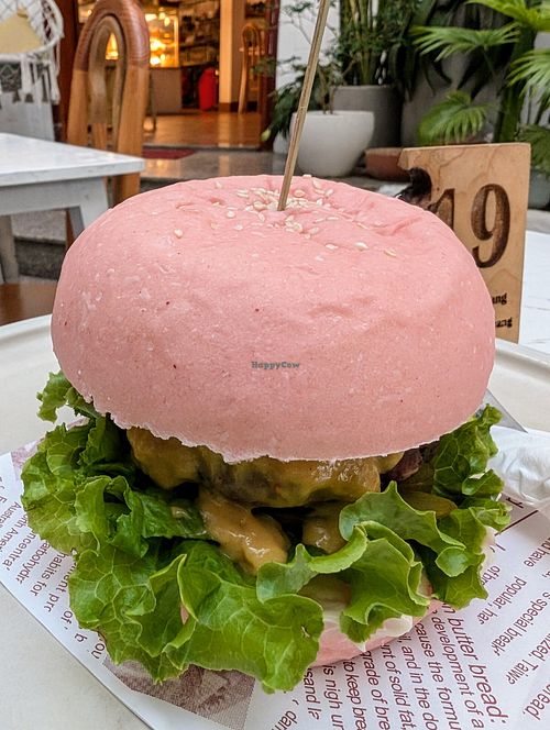 Vegan meat burger (not beyond) at iVegan Supershop Da Nang - Healthy Plant Based Cafe in Da Nang