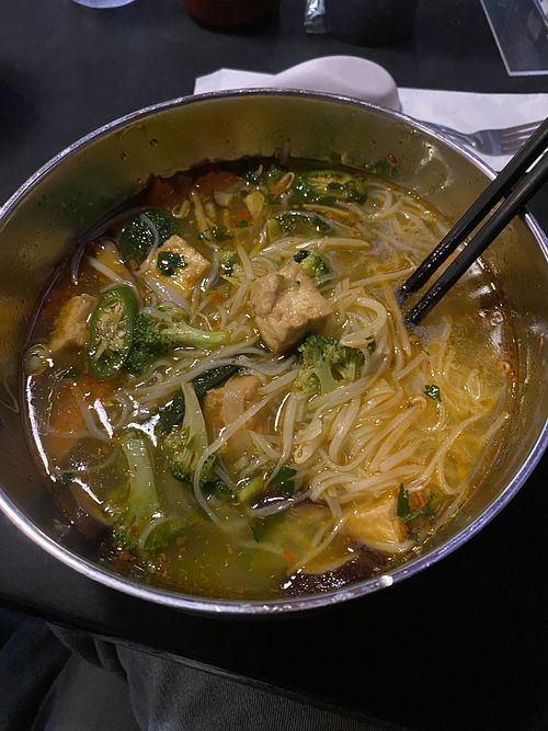 Steamed vegetables, mushrooms, fried tofu and rice noodles  at Jennie Pho - Formerly Pho 78 Broomfield in Broomfield