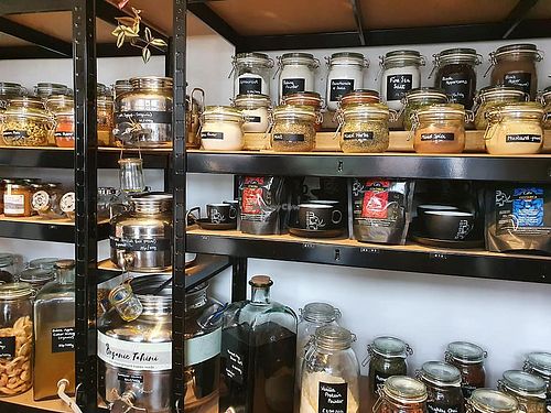 Some of the loose products at Lean Bean Cafe & Refill in Thornhill