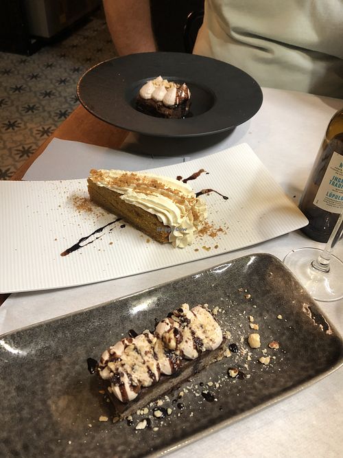 Triple pudding as we couldn’t decide!  at Ca n'Ela Vegan Restaurant in Mallorca