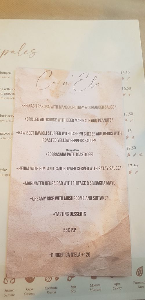 Tasting menu at Ca n'Ela Vegan Restaurant in Mallorca
