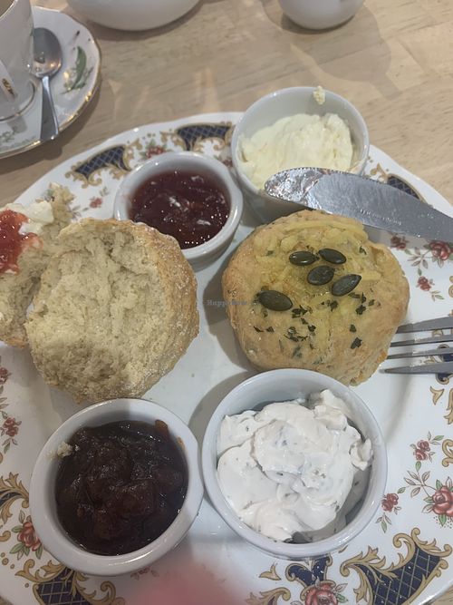 1/2 and 1/2 sweet and savoury scones  at Willows Tea Room in Barnstaple