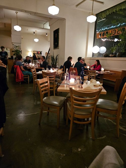 Two dining rooms. at Moosewood Restaurant in Ithaca