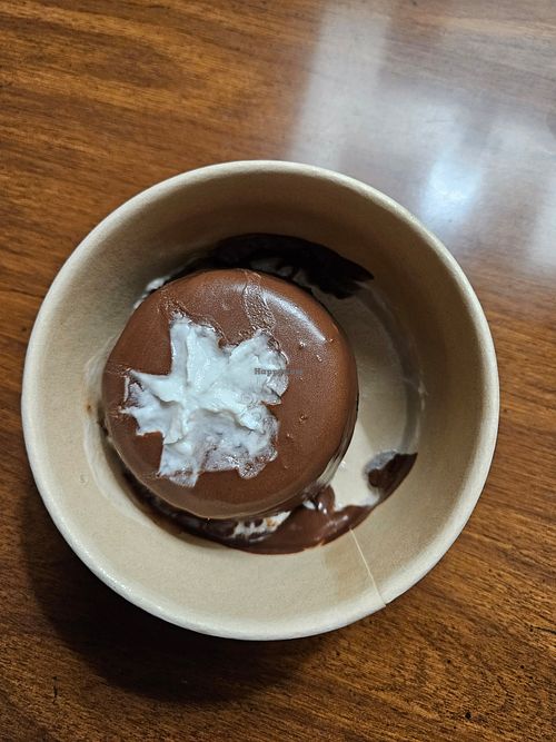 Chocolate cake togo at Moosewood Restaurant in Ithaca