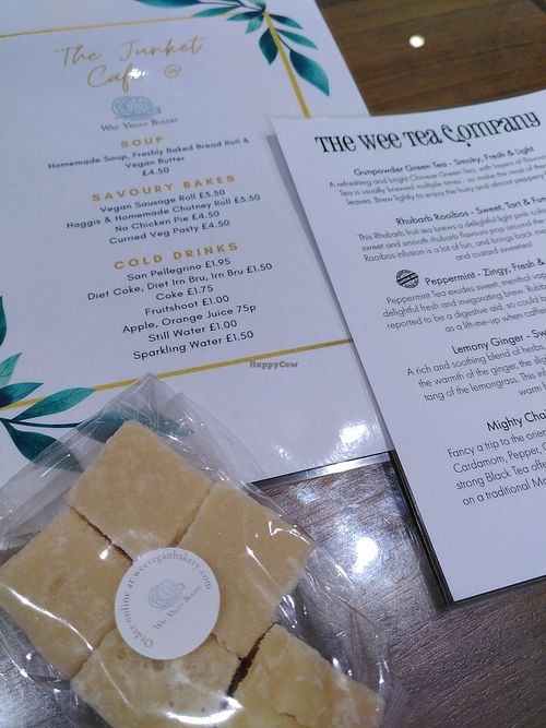 the menus at Wee Vegan Bakery in Dunfermline