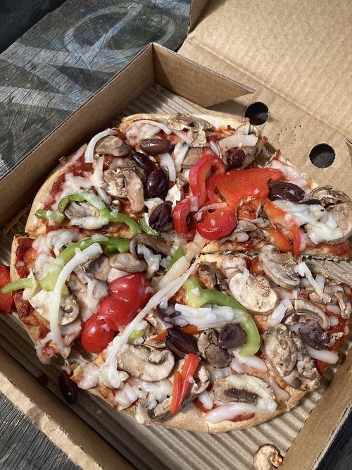 Vegie pizza   at Cappa Rossi's in Kinglake