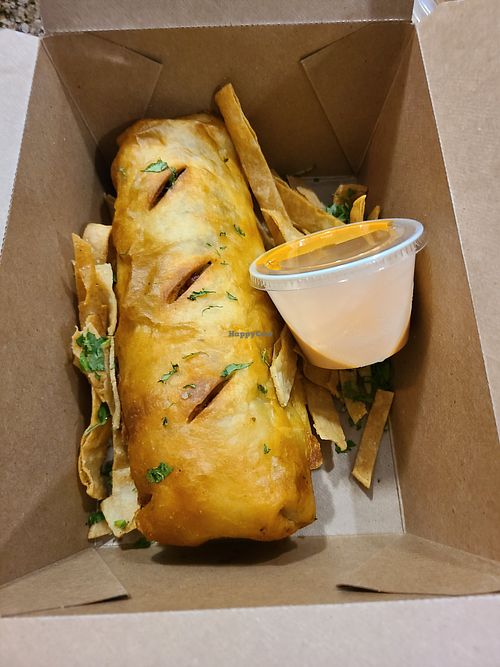 Crunchy Chimichanga at Casa Del Vegano in Dallas