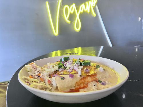 Birria enchiladas   at Casa Del Vegano in Dallas