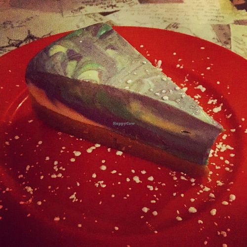 tie dye vegan cheesecake! at Rock da Casbah in Saugerties