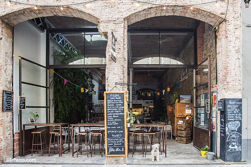 From outside at El Dinàmic de BCN in Barcelona