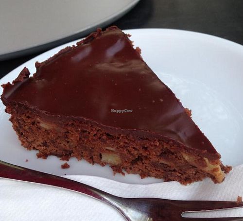 Vegan chocolate-pear cake at Red in Heidelberg