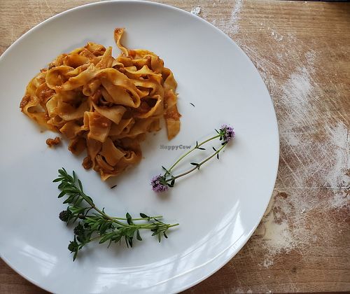Tagliatelle vegane at Farmhouse Gli Orti Di Bertin in Campoligure