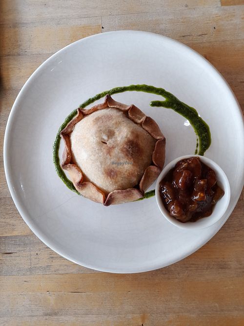 Mushroom and lentil pie with relish at The Green Room On High Street in Willunga