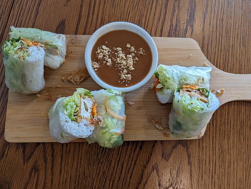 Tofu rice paper rolls at nem in Kennington