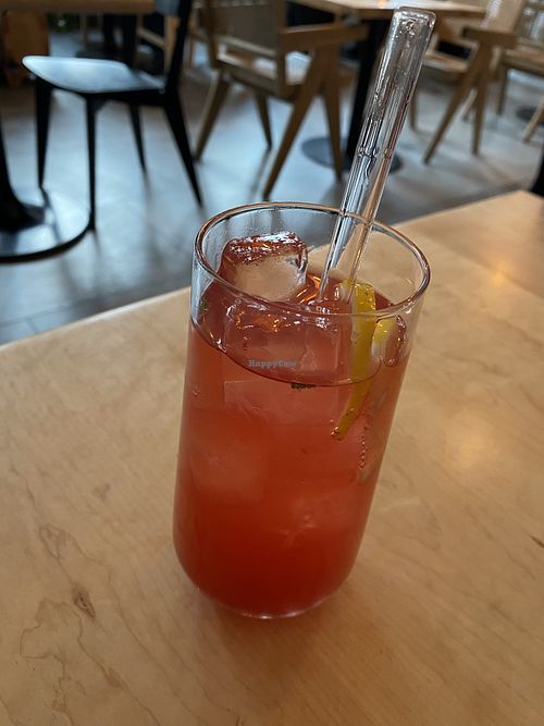 Raspberry lemonade, loved drinking from the glass straw!   at Chutnej in Prague