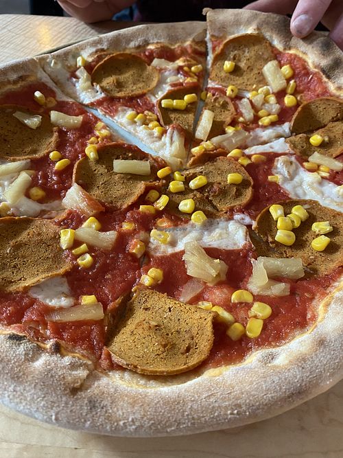 Hawaiian pizza   at Chutnej in Prague