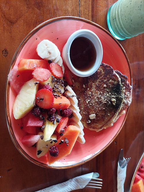 Coconut pancake, unexpected flavor but super filling at AmaSer in Puerto Viejo De Talamanca