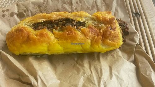 Vegan sausage roll at The Cycle Hub in Newcastle Upon Tyne