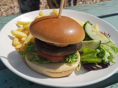 Mushroom burger at The Strawberry Barn in Dunbar