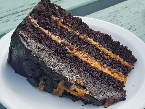 Chocolate orange cake at The Strawberry Barn in Dunbar