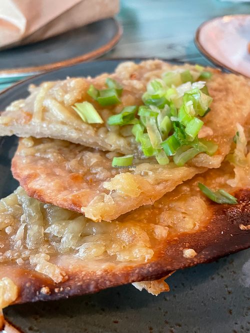 Garlic bread at Junk y Vegan in Helsinki